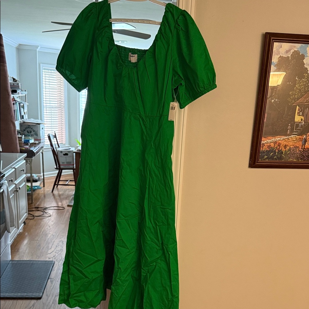 Old Navy Vibrant Green Midi Dress